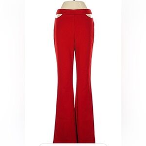 Elegant Red Women's Flared Pants XXL
